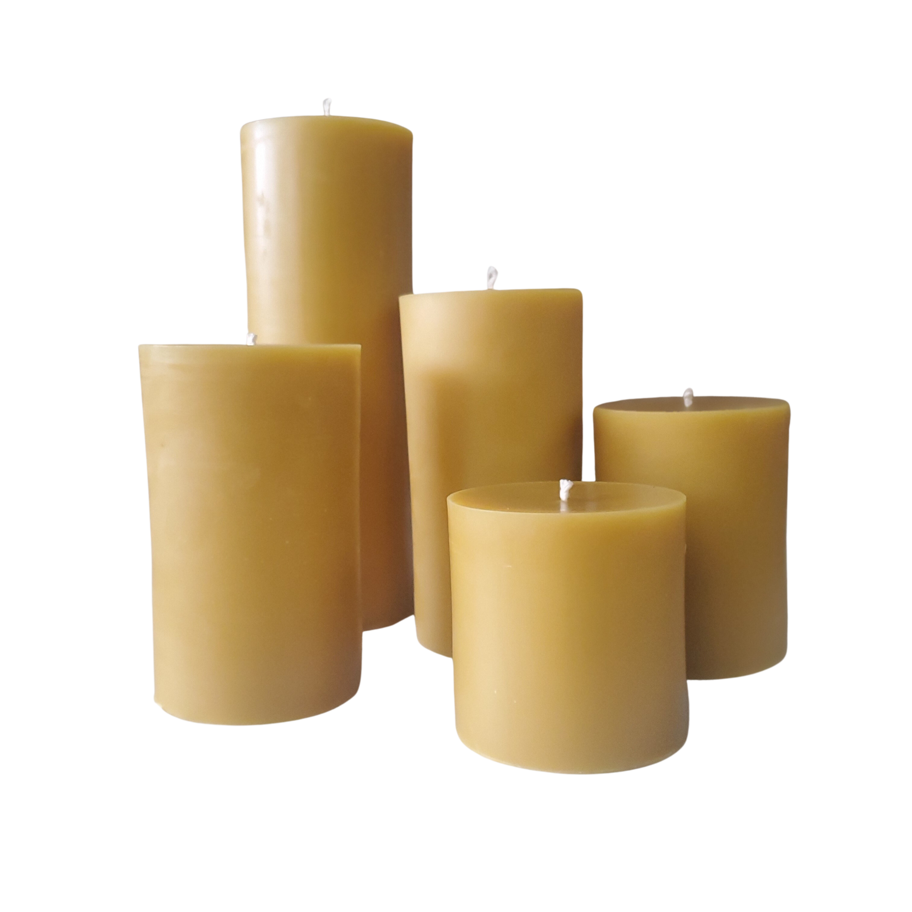 3-Inch Wide Beeswax Pillar Candles