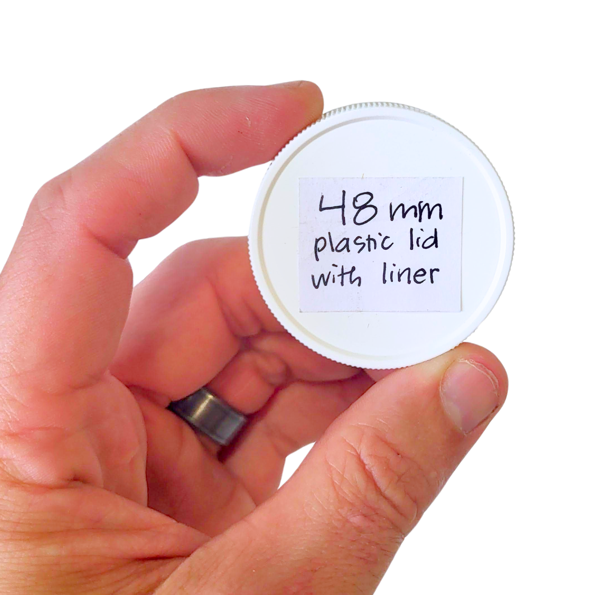 48 mm White Plastic Lids with Pressure Seal