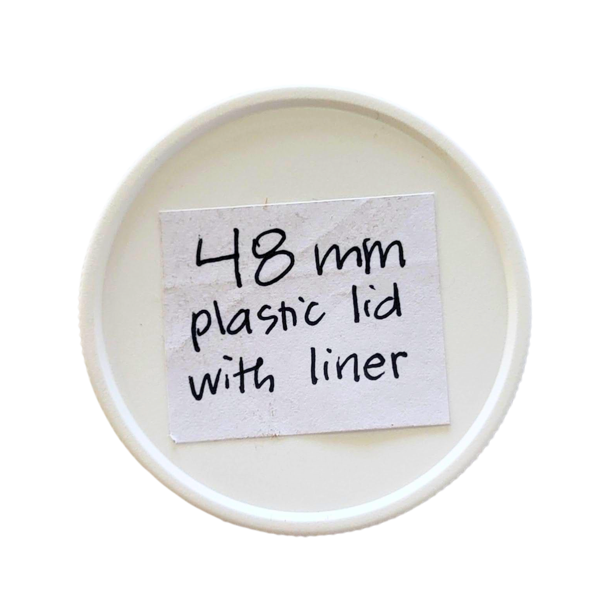 48 mm White Plastic Lids with Pressure Seal