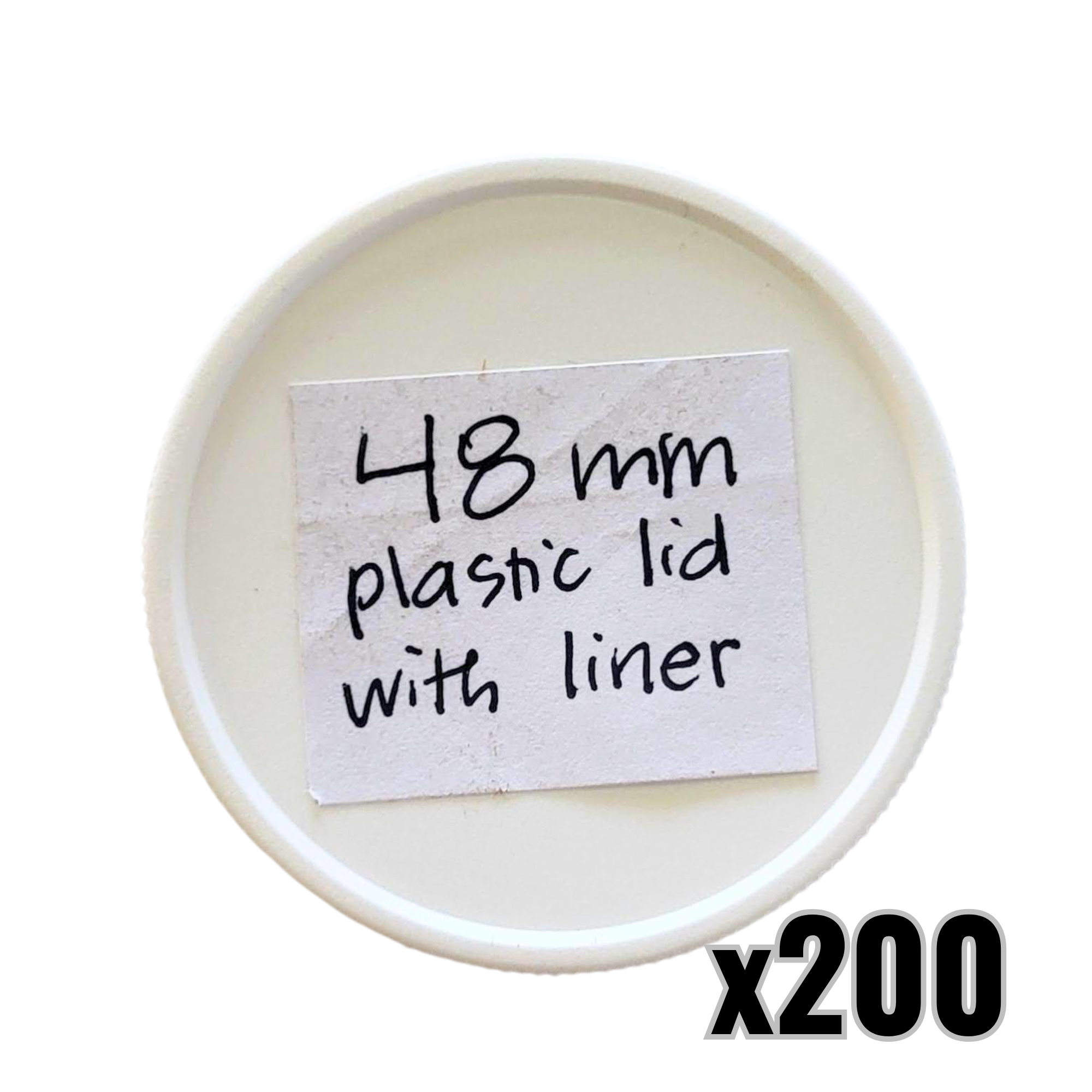 48 mm White Plastic Lids with Pressure Seal