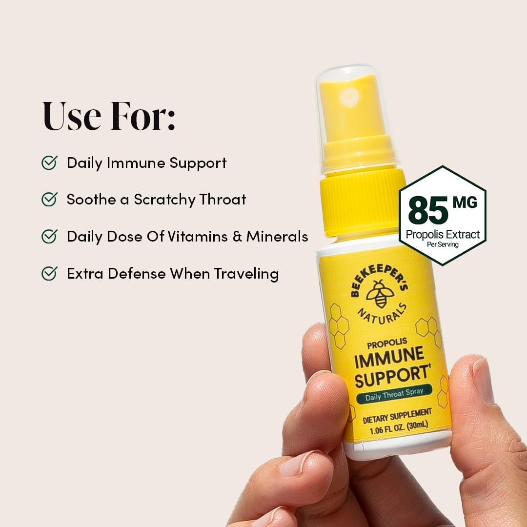 Propolis Throat Spray, Natural Immune Support & Sore Throat Relief - Antioxidants, Keto, Paleo, Gluten-Free, 1.06 Oz (Pack of 2)