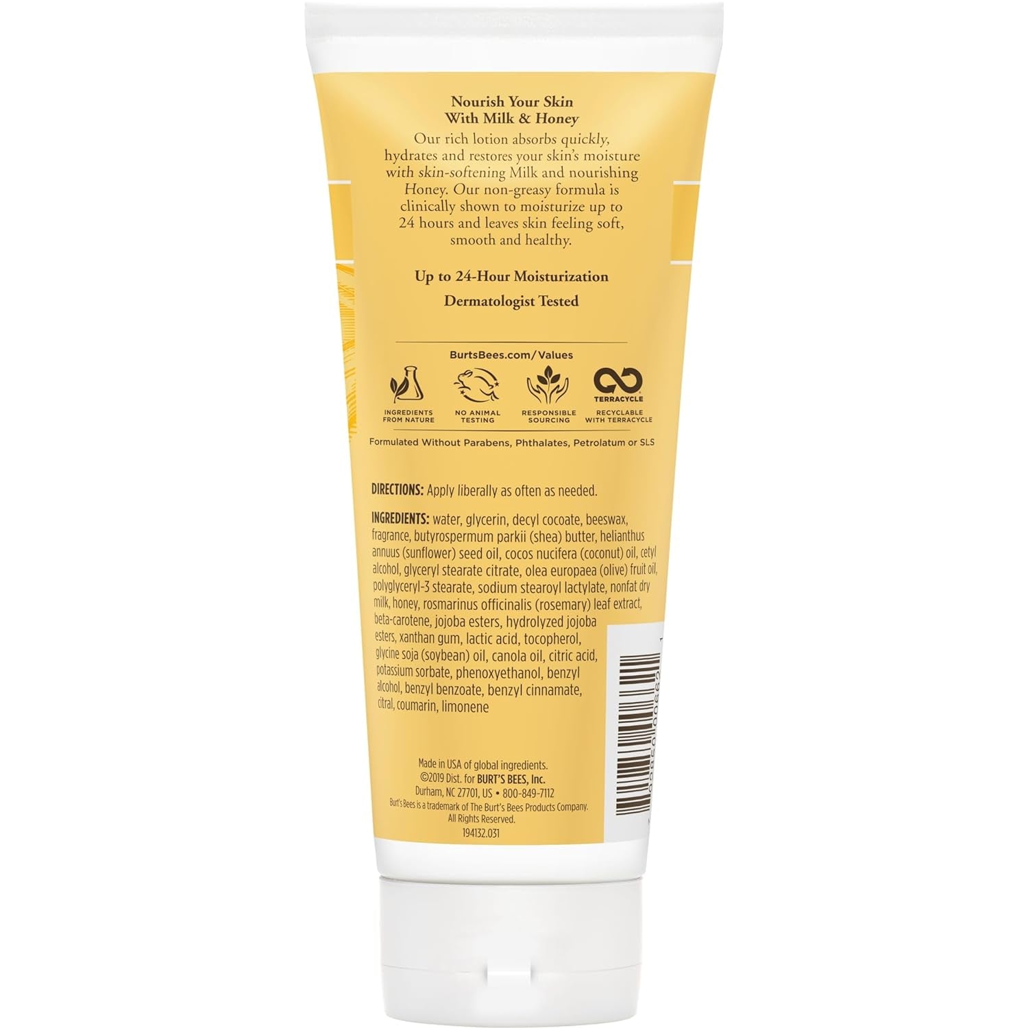 Stocking Stuffers, Body Lotion Christmas Gifts with Milk and Honey, Moisturizing Lotion for Normal to Dry Skin, 98.6 Percent Natural Origin Skin Care, 6 Oz. Bottle (3-Pack)