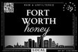 Honey bottle label for fort worth honey