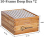 10 Frame Langstroth Bee Hive Coated with 100% Beeswax Includes Beehive Frames and Waxed Foundations (2 Deep Boxes & 1 Medium Box)