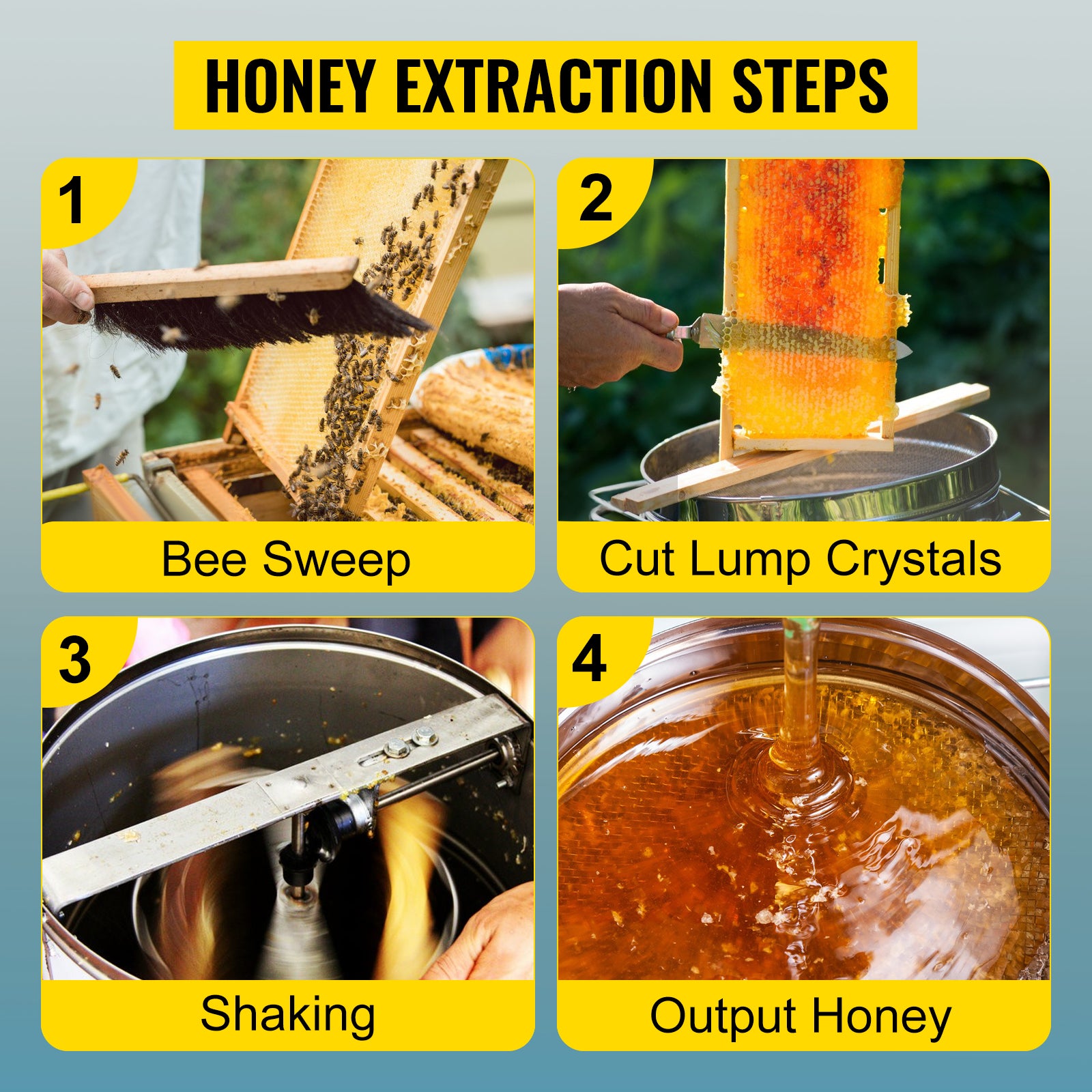 Honey Extractor 2 3 4 Frame Manual Electric Stainless Steel Honeycomb Spinner Crank Honey Centrifuge Beekeeping Equipment