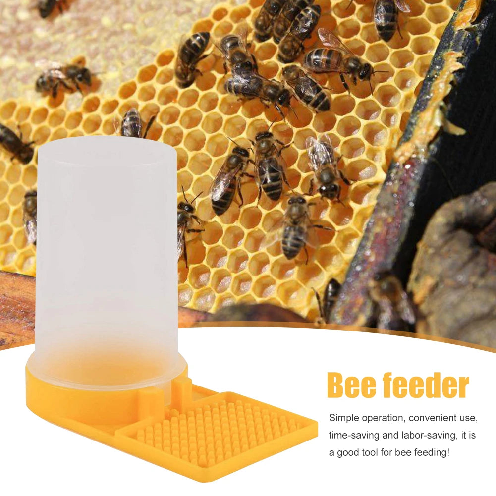 Honey Bee Nest Door Feeding Drinking Water Box Plastic Honey Bee Feeder Safe Non-Toxic Lightweight Supplies for Beekeeper