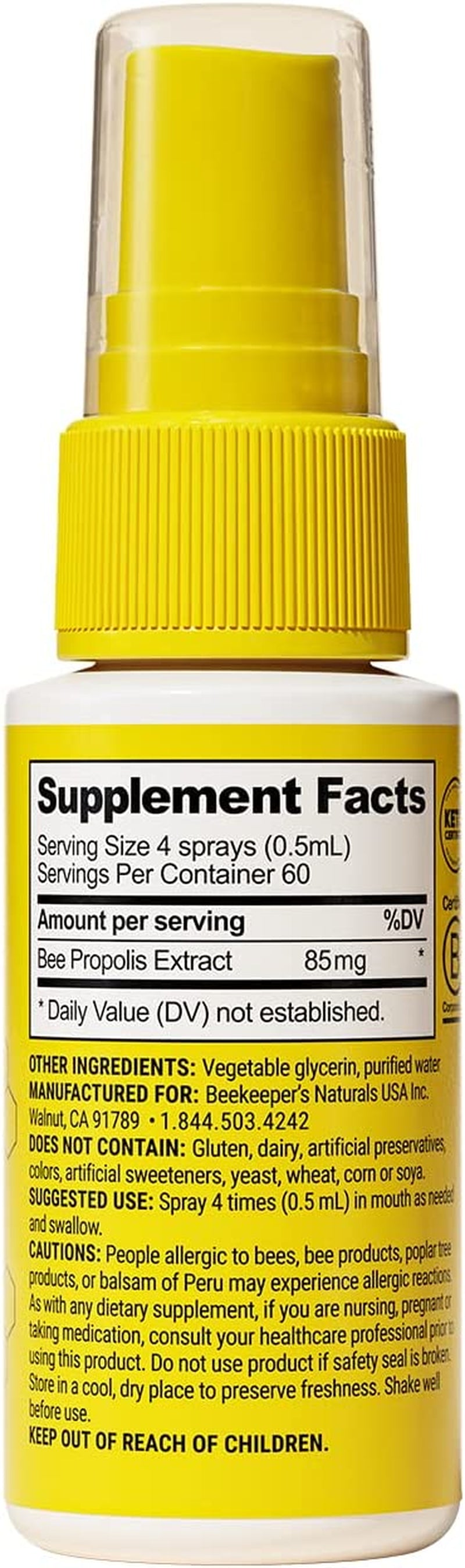 Propolis Throat Spray, Natural Immune Support & Sore Throat Relief - Antioxidants, Keto, Paleo, Gluten-Free, 1.06 Oz (Pack of 2)